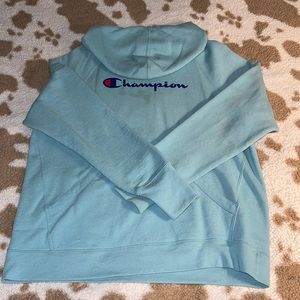 Light blue, champion, hoodie, size large